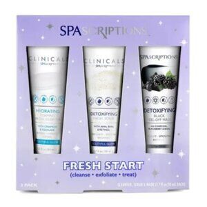 Spascriptions Fresh Start Set with Facial Cleanser Scrub & Peel-Off Mask NEW